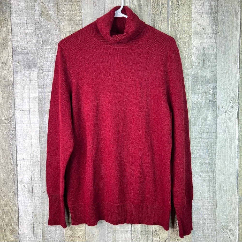 Alex Marie XL 100% Cashmere Garnet Color Long Sleeve Turtleneck Sweater